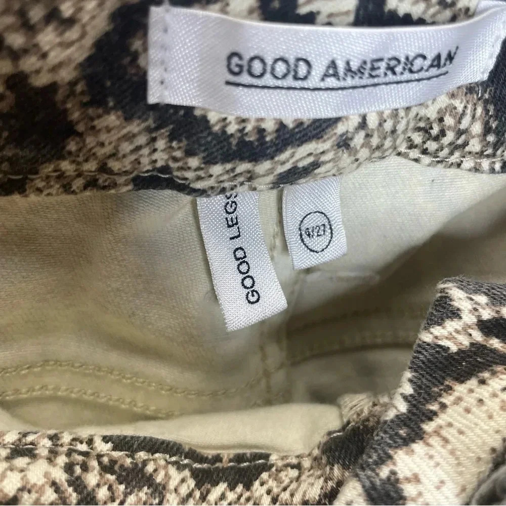 Good American Good Legs Cropped Python Print Jeans - image 6